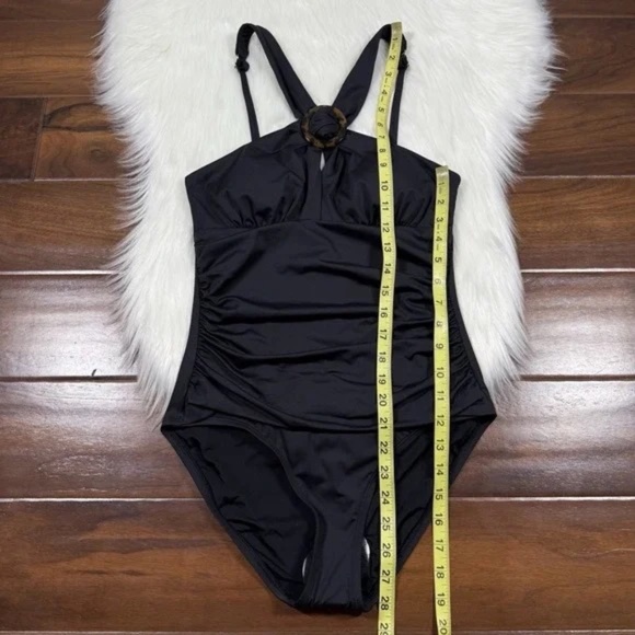 Tommy Bahama Black Perl High Neck One Piece Swimsuit Size 6 - Picture 5 of 7